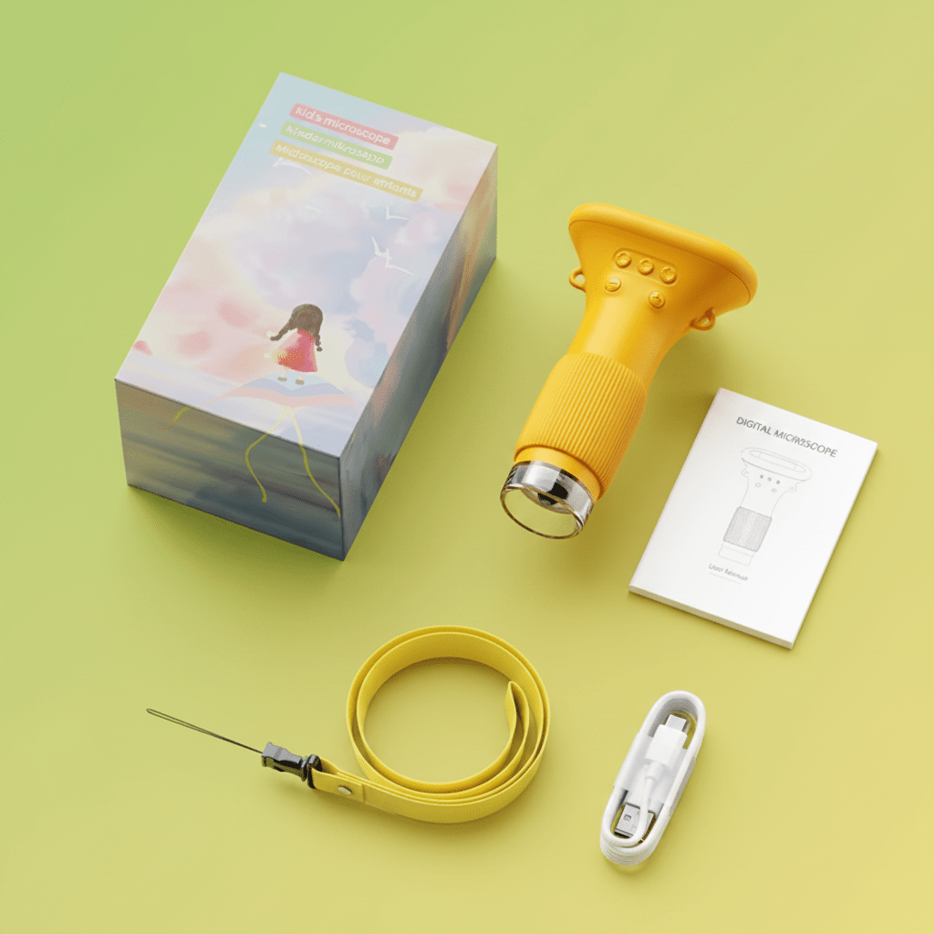 1000x Kids Digital Microscope with Screen | 2MP HD Handheld Microscope Camera | 8 LED Lights, Photo & Video, USB | STEM Science Toy , Best birthday gift for kids,Ages 5+-6